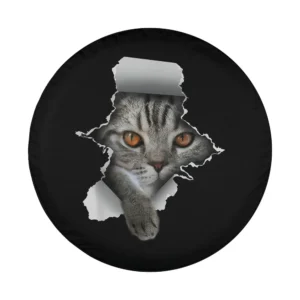 Torn paper cat paw cute kitten cat lady design for spare tire cover