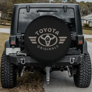 toyota originals wing stripes logo spare tire cover with camera hole Defender fit