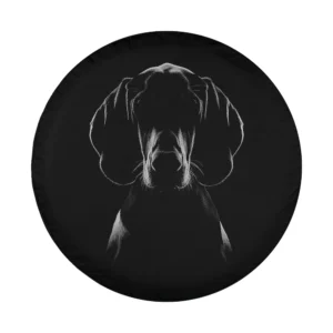 Monochrome sketch Treeing Walker Coonhound dog face art design closeup