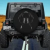 Monochrome sketch Treeing Walker Coonhound dog face art spare tire cover no camera hole