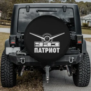 UAZ wings emblem Cyrillic 4x4 off-road Russia spare tire cover with camera hole