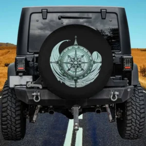 Underwater compass and sea wave navigation spare tire cover for Honda CRV with no camera hole