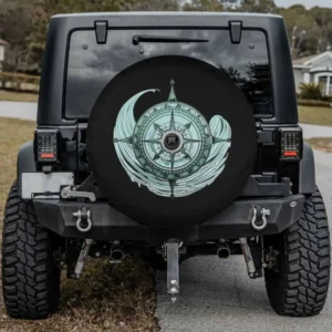 Underwater compass sea wave navigation spare tire cover for Honda CRV with backup camera hole