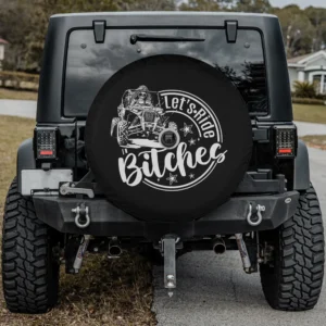 UTV offroad vehicle let's ride bitches spare tire cover with camera hole for Jeep Cherokee