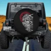 Valhalla Odin mask with runes and Norse compass Viking spare tire cover no camera hole