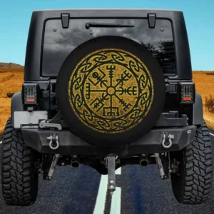 Vegvisir Celtic Knotwork Viking Compass Nordic Spare Tire Cover No Camera Hole