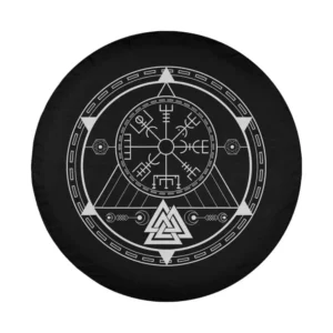 Vegvisir rune, Valknut, Celtic compass Nordic symbol design for spare tire cover