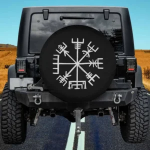 Vegvisir symbol ancient nordic compass spare tire cover no camera hole