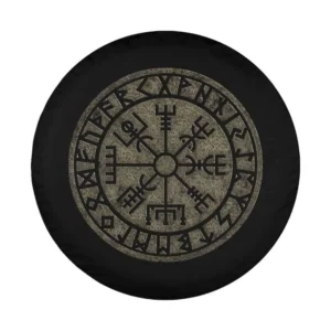 Vegvisir Viking compass Futhark runes Norse design for spare tire cover