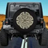 Vegvisir Viking compass rune circle spare tire cover with Norse runes for Land Rover Defender
