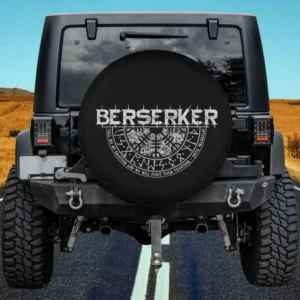 Viking Berserker Runes Vegvisir Compass Spare Tire Cover no camera hole