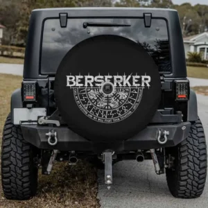 Viking Berserker Runes Vegvisir Compass Spare Tire Cover with camera hole