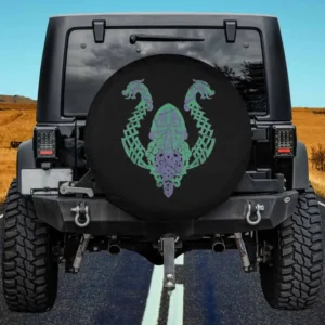 Viking Drakkar Dragon Boat Helm of Awe Norse Amulet Spare Tire Cover no camera hole