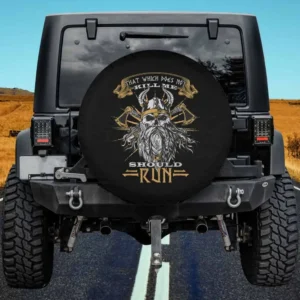 Viking Warrior Crossed Axes Funny Spare Tire Cover No Camera Hole