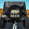 vintage bear antlers beer funny spare tire cover no camera hole for Jeep RV