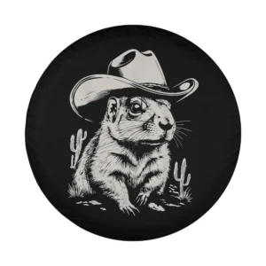 vintage cowboy prairie dog desert animal spare tire cover design only
