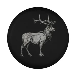 Hand-drawn vintage deer sketch with antlers, monochrome animal art