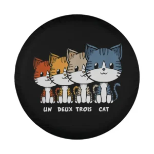 vintage french cartoon kittens un deux trois cat design for spare tire cover