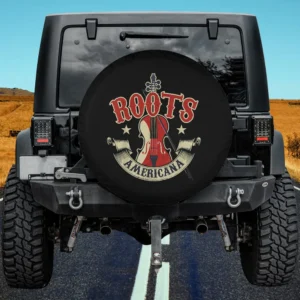 Vintage roots double bass americana music spare tire cover no camera hole