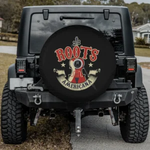 Vintage roots double bass americana music spare tire cover with camera hole
