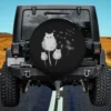 white dandelion cat blue eyes spare tire cover no camera hole for Jeep SUV RV
