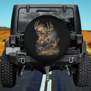 Whitetail deer vintage buck autumn forest spare tire cover no camera hole for Honda CRV