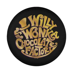 Willy Wonka Chocolate Factory gold top hat purple logo design only