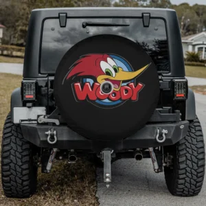 woody woodpecker large face logo cartoon spare tire cover with camera hole Defender