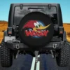 woody woodpecker large face logo cartoon spare tire cover on Land Rover Defender
