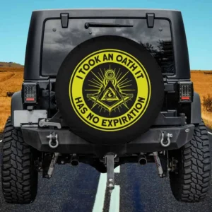 yellow oath emblem freemason masonic spare tire cover no camera hole for Jeep RV