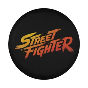 yellow orange street fighter logo officially licensed design for spare tire cover
