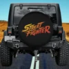 yellow orange street fighter logo officially licensed spare tire cover no camera hole for Honda HRV, Jeep, SUV, RV