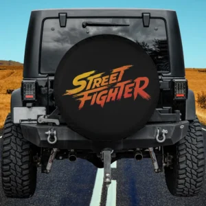 yellow orange street fighter logo officially licensed spare tire cover no camera hole for Honda HRV, Jeep, SUV, RV