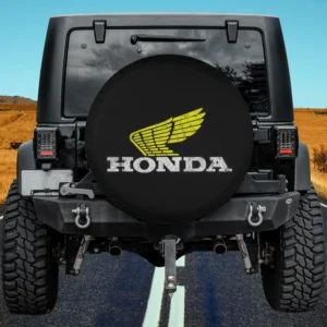 yellow wing distressed honda logo spare tire cover for Honda CRV, SUV, RV