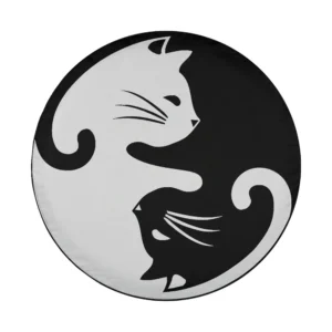 yin yang intertwined cats peace loving spare tire cover design only