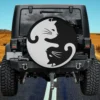 yin yang intertwined cats peace loving spare tire cover without camera hole