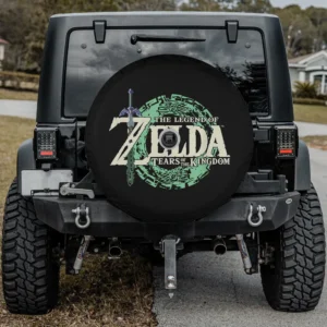 zelda master sword glyph logo spare tire cover for Land Rover Defender with camera hole