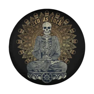 zen as fuck skeleton mandala meditation design only Halloween spare tire cover art