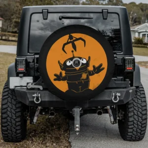 Alien claw orange Halloween Toy Story spare tire cover with backup camera hole