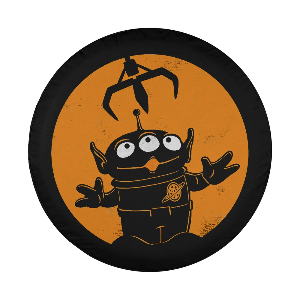 Toy Story alien with claw on orange Halloween tire cover design only