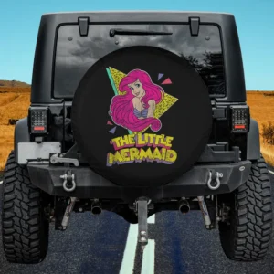 Ariel retro color block Disney The Little Mermaid spare tire cover with no camera hole for Jeep and SUV