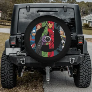 Marvel Avengers comic heroes A logo movie spare tire cover with camera hole for Jeep SUV RV