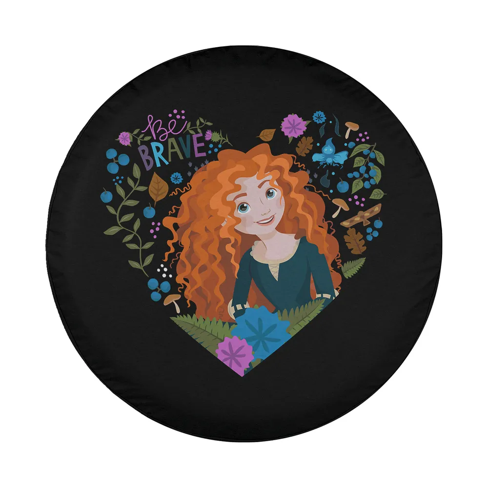 Disney Princess Merida surrounded by wildflowers and Be Brave heart design