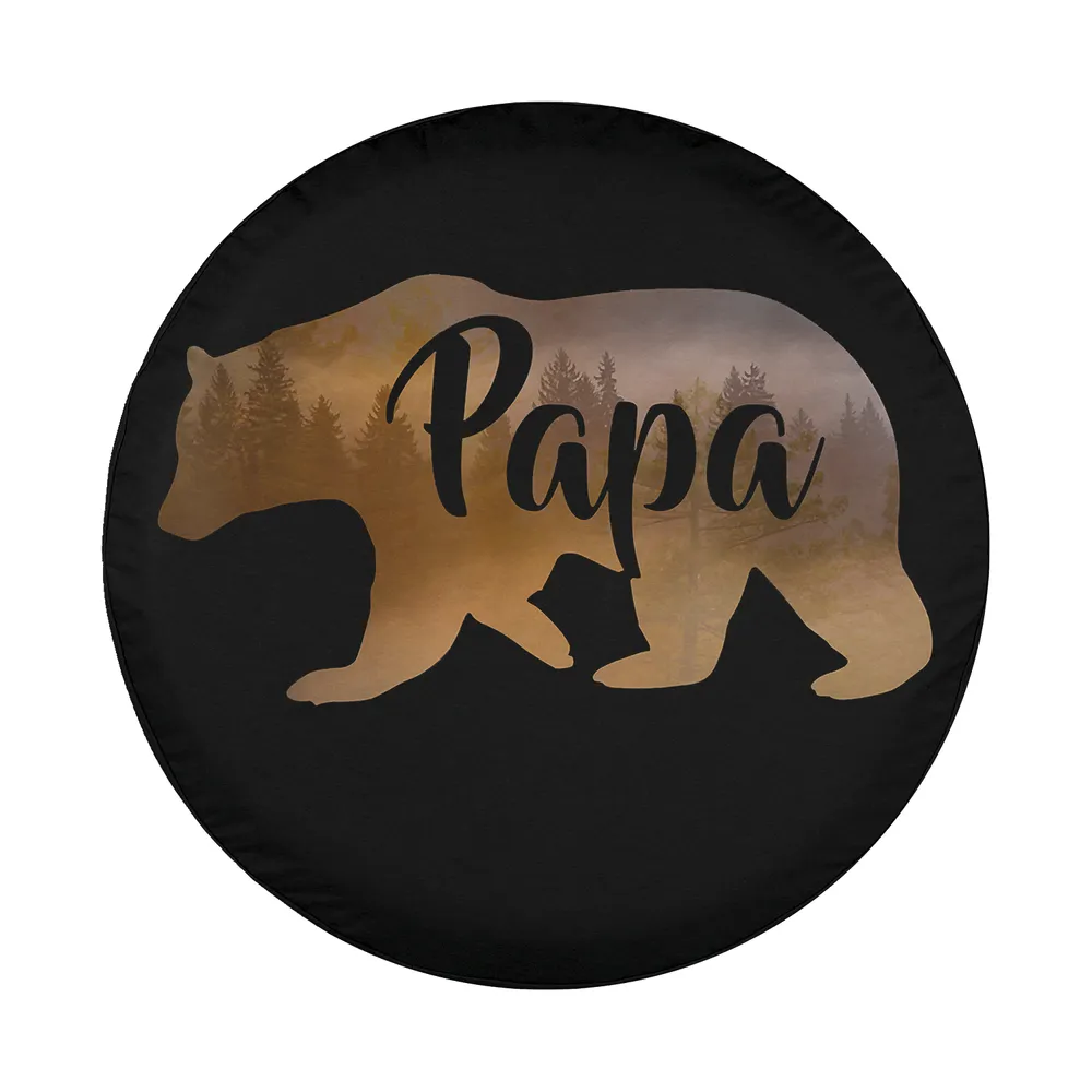 Papa bear forest silhouette camping spare tire cover design only