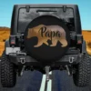 Papa bear forest silhouette camping spare tire cover without camera hole for Jeep, RV, SUV, Truck, Trailer