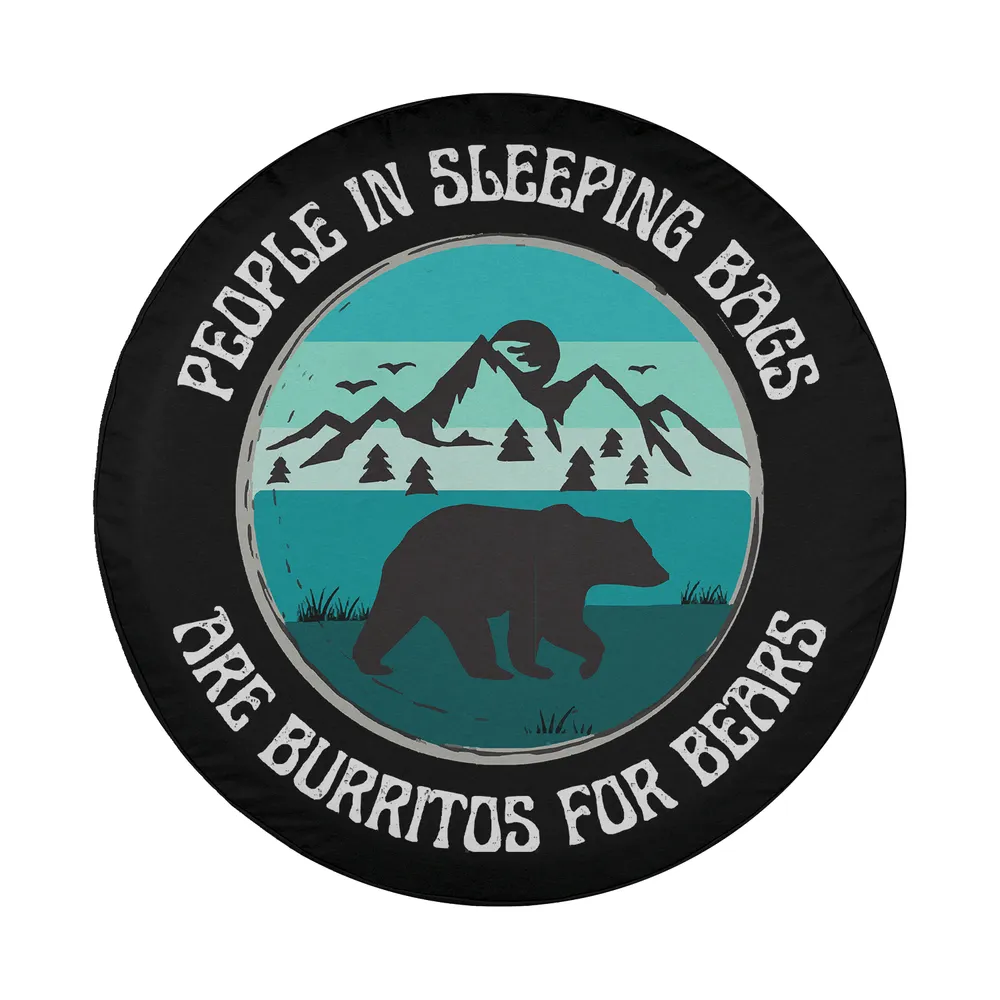 Bear mountain moon camping humor design for spare tire cover