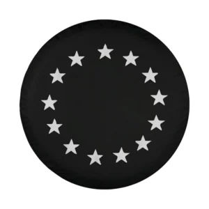 white circle stars betsy ross flag revolutionary war spare tire cover design only
