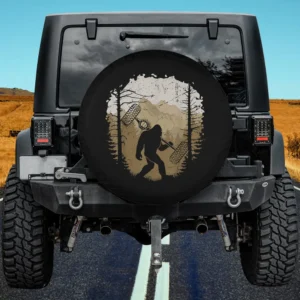 Bigfoot Tire Tracks Mountain Sasquatch Spare Tire Cover No Camera Hole