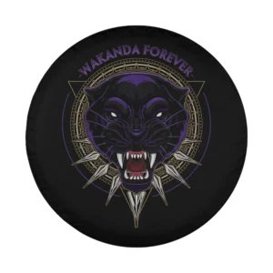 Black Panther Wakanda Forever tribal circle graphic design for spare tire cover