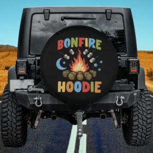 Bonfire Marshmallows Moon Camping Spare Tire Cover No Camera Hole